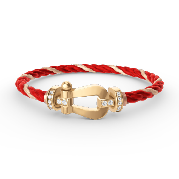 [LunaMar]FORCE LARGE HORSESHOE HALF DIAMOND BRACELET - GOLD