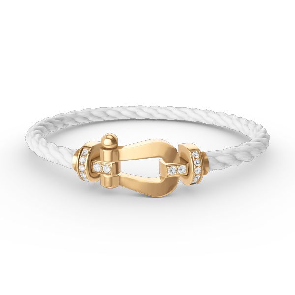 [LunaMar]FORCE LARGE HORSESHOE HALF DIAMOND BRACELET - GOLD