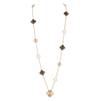 [LunaMar]DETACHABLE 15-MOTIF CLOVER STATEMENT SET - GREY MOTHER-OF-PEARL & LASER