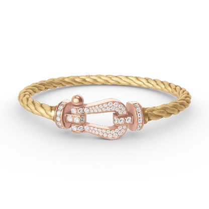 [LunaMar]FORCE LARGE HORSESHOE FULL DIAMOND BRACELET - ROSE GOLD