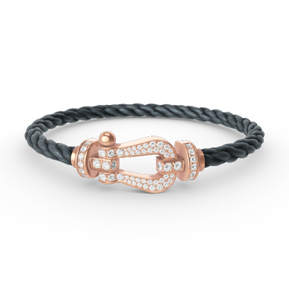 [LunaMar]FORCE LARGE HORSESHOE FULL DIAMOND BRACELET - ROSE GOLD