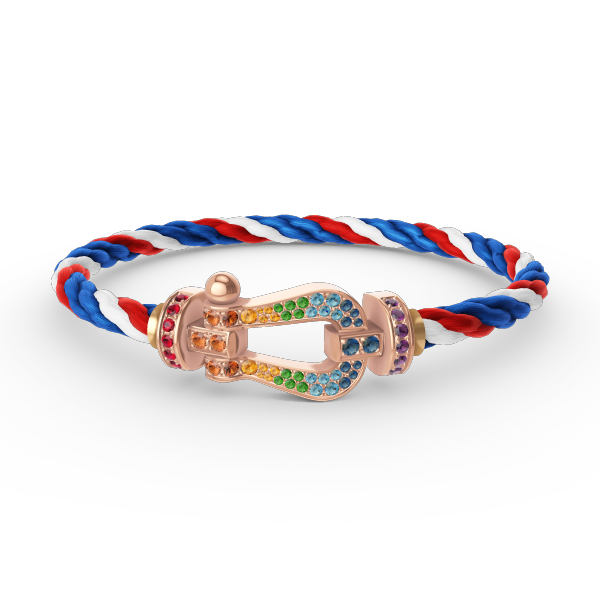 [LunaMar]FORCE LARGE HORSESHOE COLORED DIAMOND BRACELET - ROSE GOLD