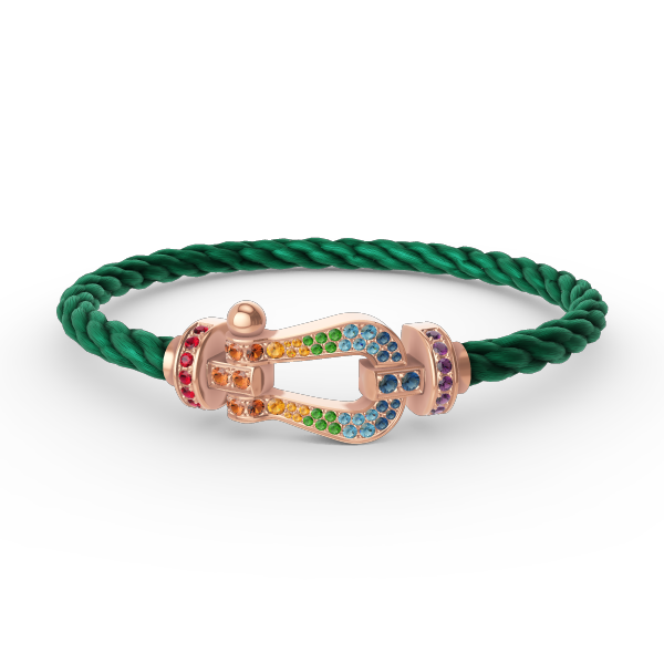 [LunaMar]FORCE LARGE HORSESHOE COLORED DIAMOND BRACELET - ROSE GOLD