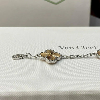 [LunaMar]LUCKY CLOVER 5-MOTIF BRACELET - LASER COLLECTION
