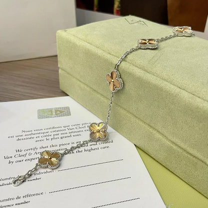 [LunaMar]LUCKY CLOVER 5-MOTIF BRACELET - LASER COLLECTION
