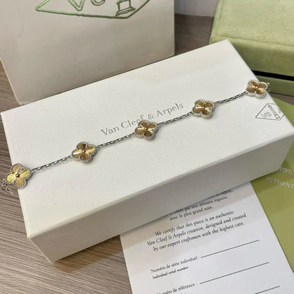 [LunaMar]LUCKY CLOVER 5-MOTIF BRACELET - LASER COLLECTION