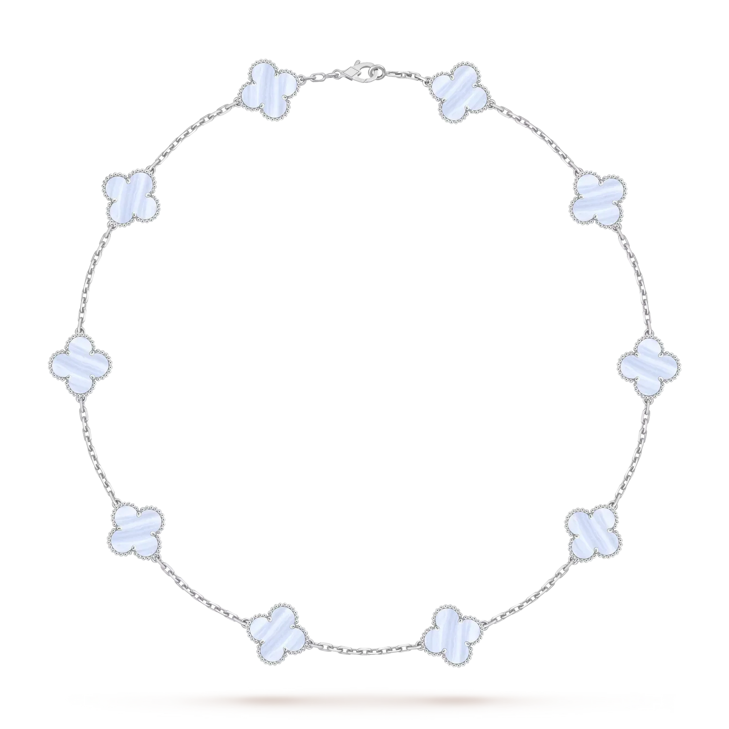 [LunaMar]CLASSIC LUCKY 10-MOTIF CLOVER NECKLACE WHITE GOLD COLLECTION