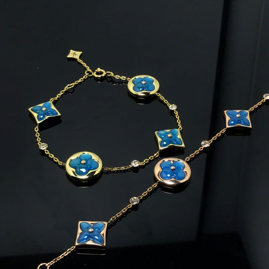 [LunaMar]STAR AND SUN 4 MOTIF BLUE BRACELET