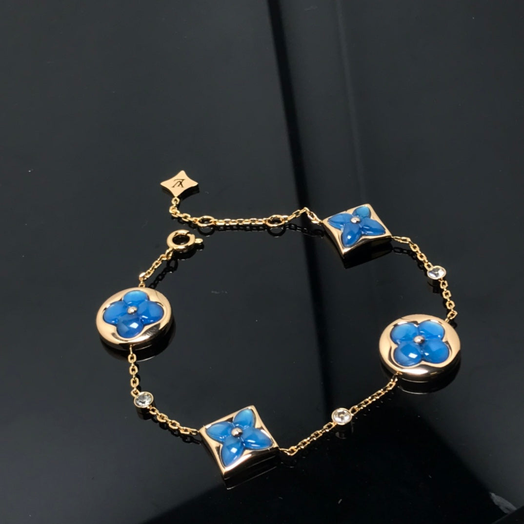 [LunaMar]STAR AND SUN 4 MOTIF BLUE BRACELET