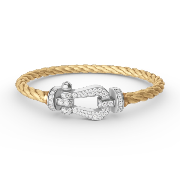 [LunaMar]FORCE LARGE HORSESHOE FULL DIAMOND BRACELET - WHITE GOLD