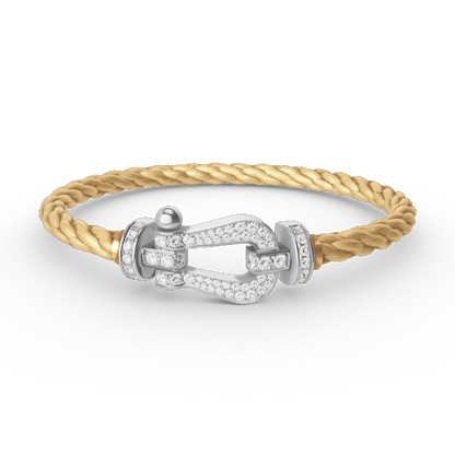 [LunaMar]FORCE LARGE HORSESHOE FULL DIAMOND BRACELET - WHITE GOLD