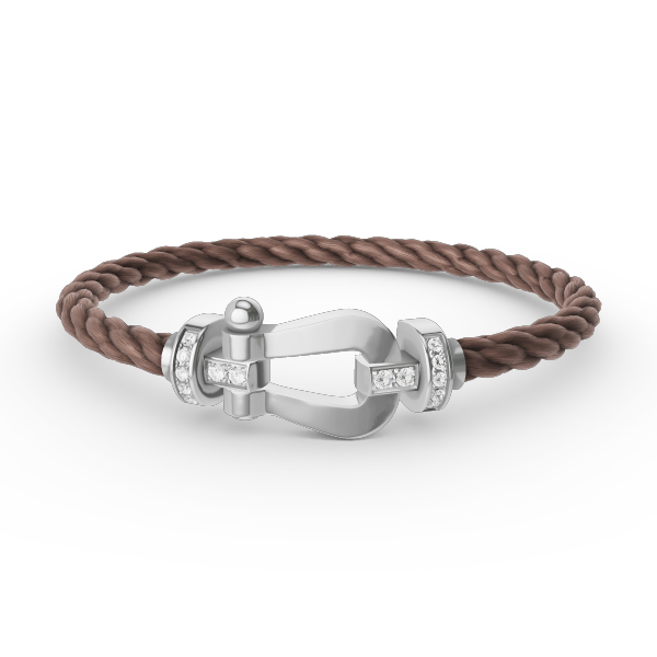 [LunaMar]FORCE LARGE HORSESHOE HALF DIAMOND BRACELET - WHITE GOLD