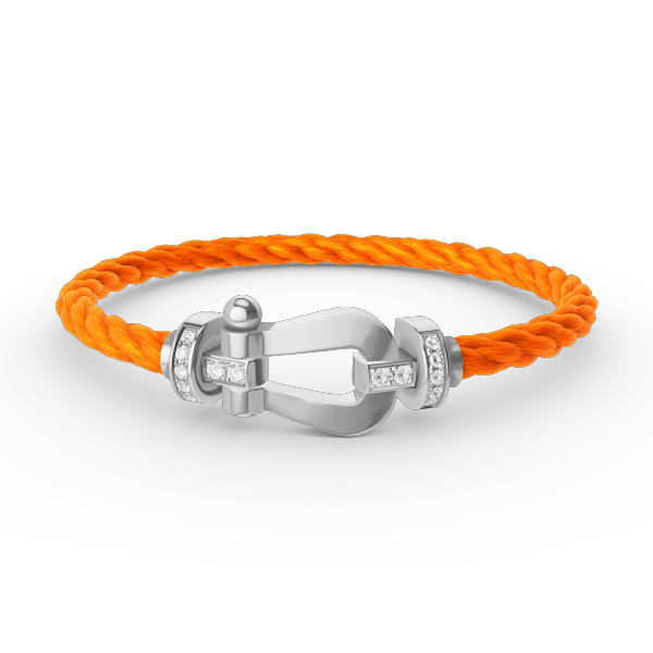 [LunaMar]FORCE LARGE HORSESHOE HALF DIAMOND BRACELET - WHITE GOLD