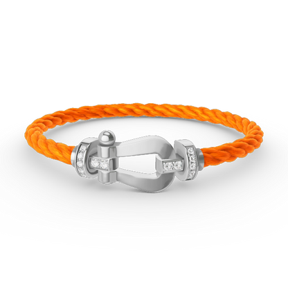 [LunaMar]FORCE LARGE HORSESHOE HALF DIAMOND BRACELET - WHITE GOLD