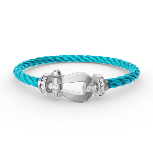 [LunaMar]FORCE LARGE HORSESHOE HALF DIAMOND BRACELET - WHITE GOLD