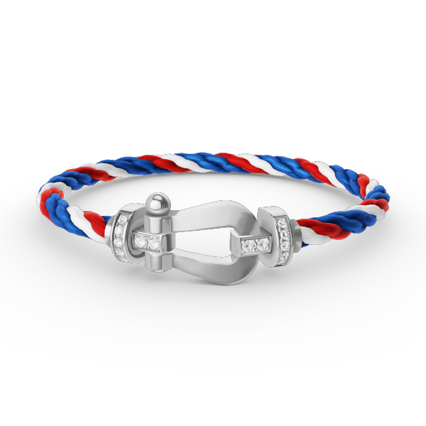 [LunaMar]FORCE LARGE HORSESHOE HALF DIAMOND BRACELET - WHITE GOLD
