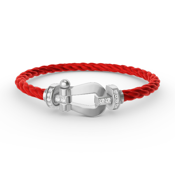 [LunaMar]FORCE LARGE HORSESHOE HALF DIAMOND BRACELET - WHITE GOLD