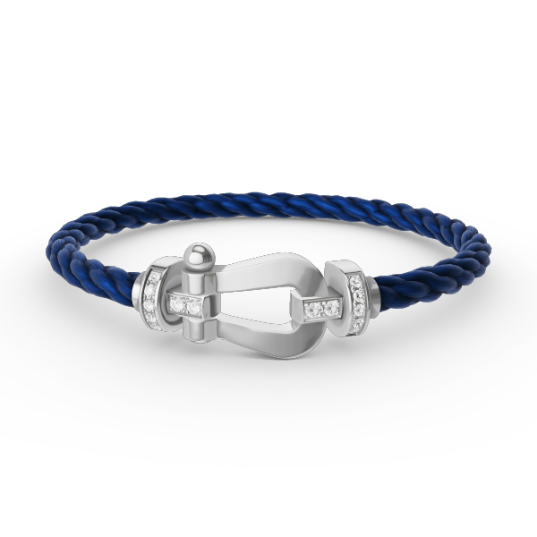 [LunaMar]FORCE LARGE HORSESHOE HALF DIAMOND BRACELET - WHITE GOLD