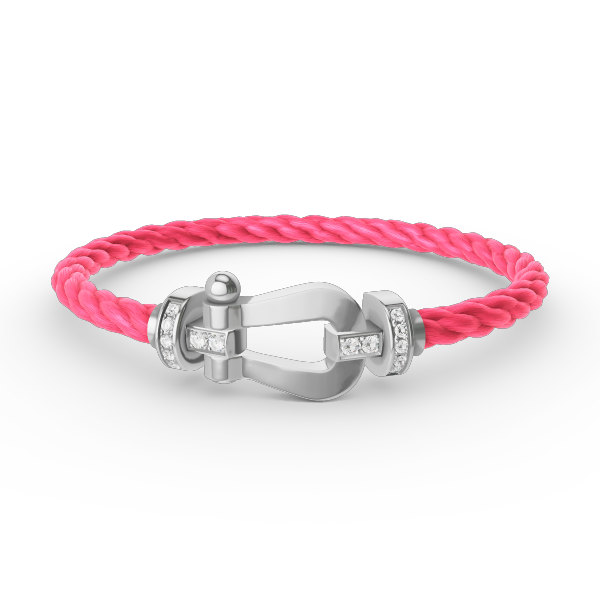 [LunaMar]FORCE LARGE HORSESHOE HALF DIAMOND BRACELET - WHITE GOLD