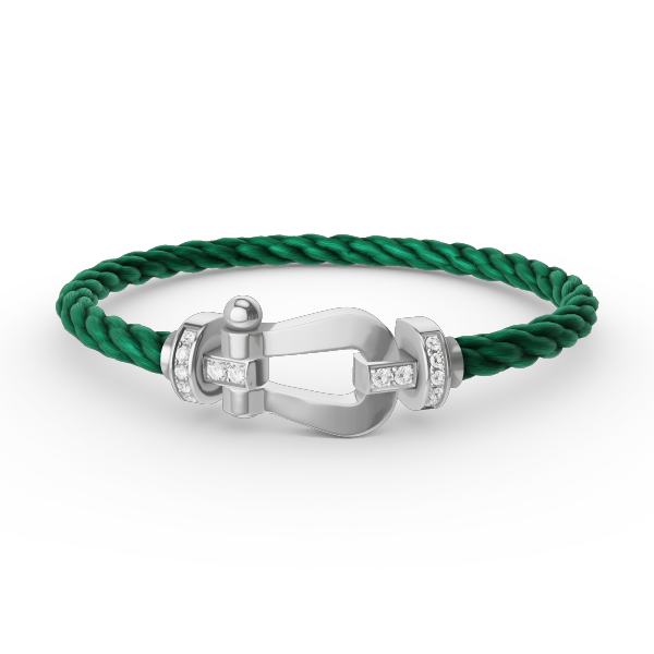 [LunaMar]FORCE LARGE HORSESHOE HALF DIAMOND BRACELET - WHITE GOLD