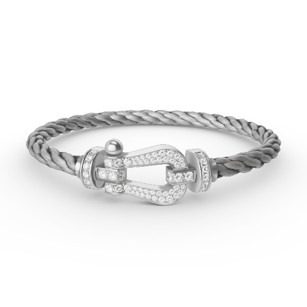 [LunaMar]FORCE LARGE HORSESHOE FULL DIAMOND BRACELET - WHITE GOLD