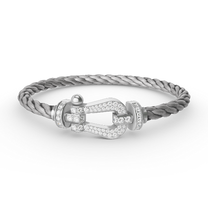 [LunaMar]FORCE LARGE HORSESHOE FULL DIAMOND BRACELET - WHITE GOLD