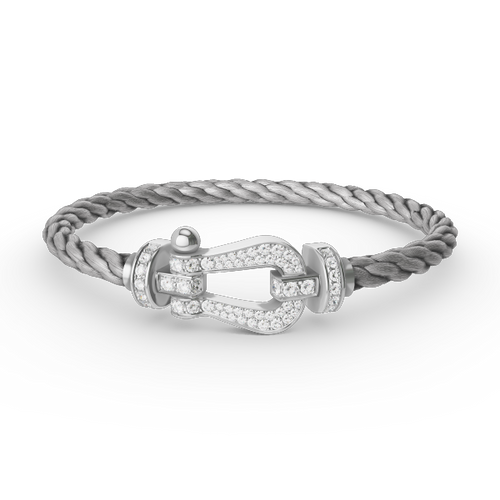 [LunaMar]FORCE LARGE HORSESHOE FULL DIAMOND BRACELET - WHITE GOLD