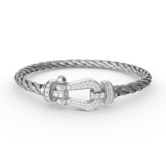 [LunaMar]FORCE LARGE HORSESHOE FULL DIAMOND BRACELET - WHITE GOLD