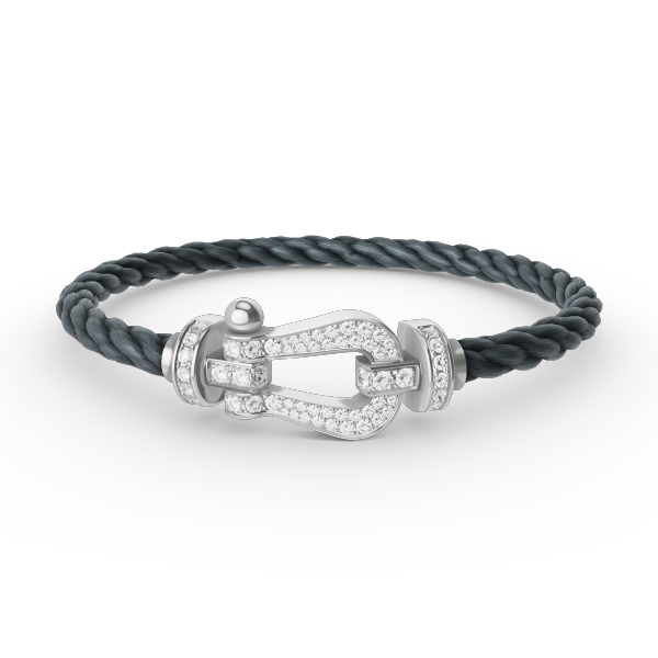 [LunaMar]FORCE LARGE HORSESHOE FULL DIAMOND BRACELET - WHITE GOLD