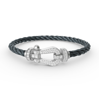 [LunaMar]FORCE LARGE HORSESHOE FULL DIAMOND BRACELET - WHITE GOLD