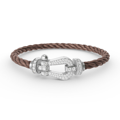 [LunaMar]FORCE LARGE HORSESHOE FULL DIAMOND BRACELET - WHITE GOLD