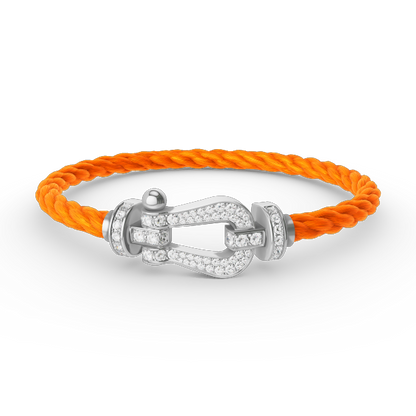 [LunaMar]FORCE LARGE HORSESHOE FULL DIAMOND BRACELET - WHITE GOLD