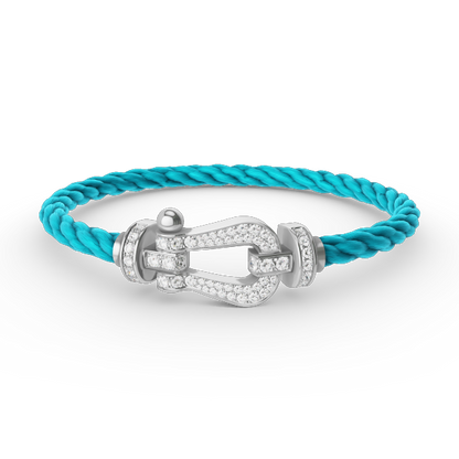 [LunaMar]FORCE LARGE HORSESHOE FULL DIAMOND BRACELET - WHITE GOLD
