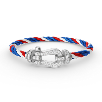 [LunaMar]FORCE LARGE HORSESHOE FULL DIAMOND BRACELET - WHITE GOLD