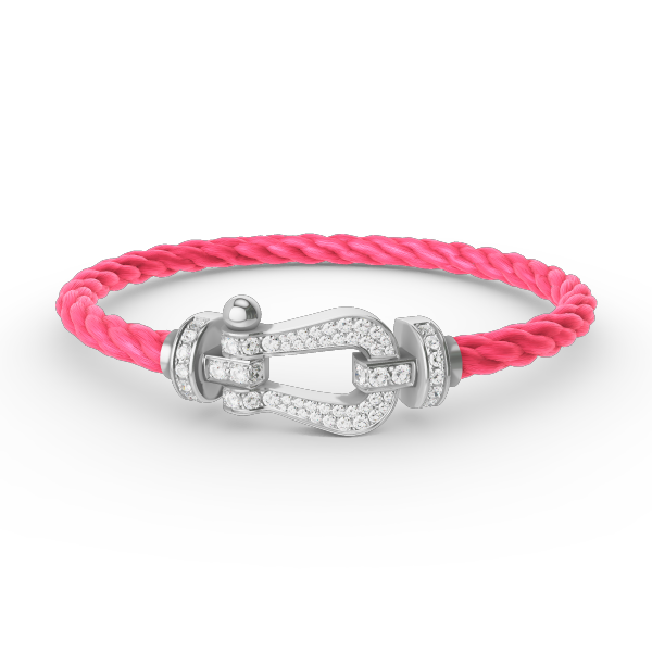 [LunaMar]FORCE LARGE HORSESHOE FULL DIAMOND BRACELET - WHITE GOLD