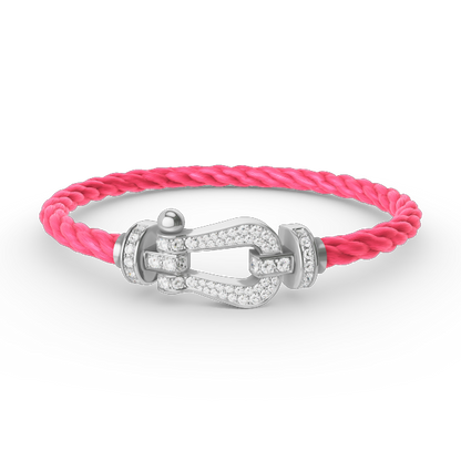 [LunaMar]FORCE LARGE HORSESHOE FULL DIAMOND BRACELET - WHITE GOLD