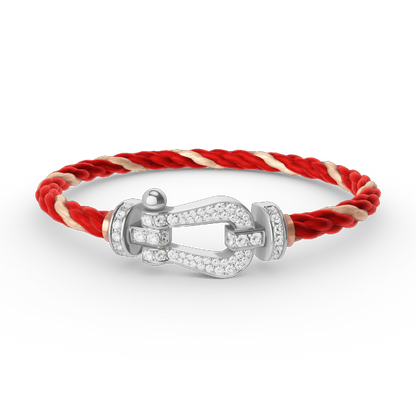 [LunaMar]FORCE LARGE HORSESHOE FULL DIAMOND BRACELET - WHITE GOLD