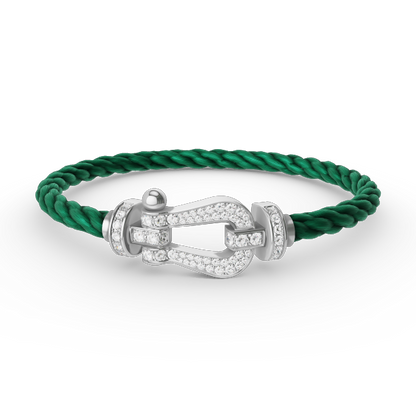 [LunaMar]FORCE LARGE HORSESHOE FULL DIAMOND BRACELET - WHITE GOLD