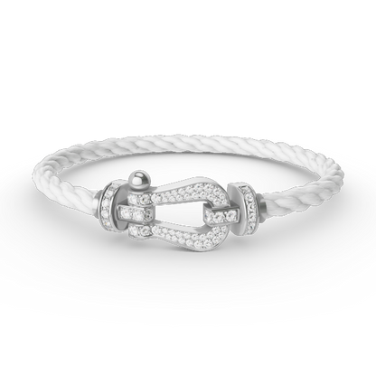 [LunaMar]FORCE LARGE HORSESHOE FULL DIAMOND BRACELET - WHITE GOLD