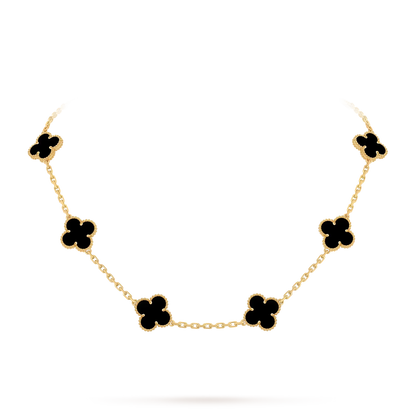 [LunaMar]CLASSIC LUCKY 10-MOTIF CLOVER NECKLACE GOLD COLLECTION